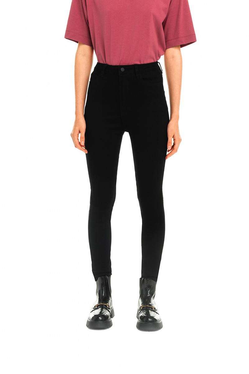 Blugi skinny cu talie mare