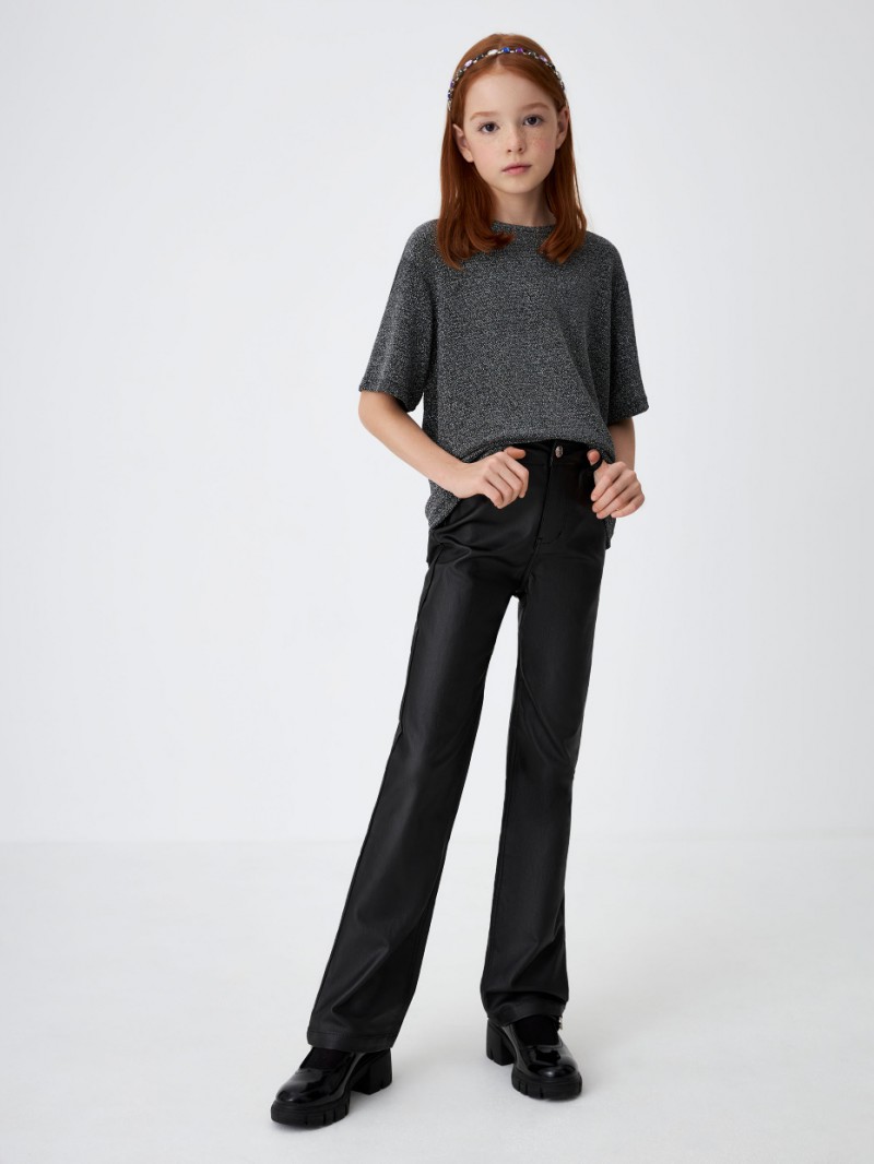 SELA Faux piele Faux pantaloni din piele pentru fete
