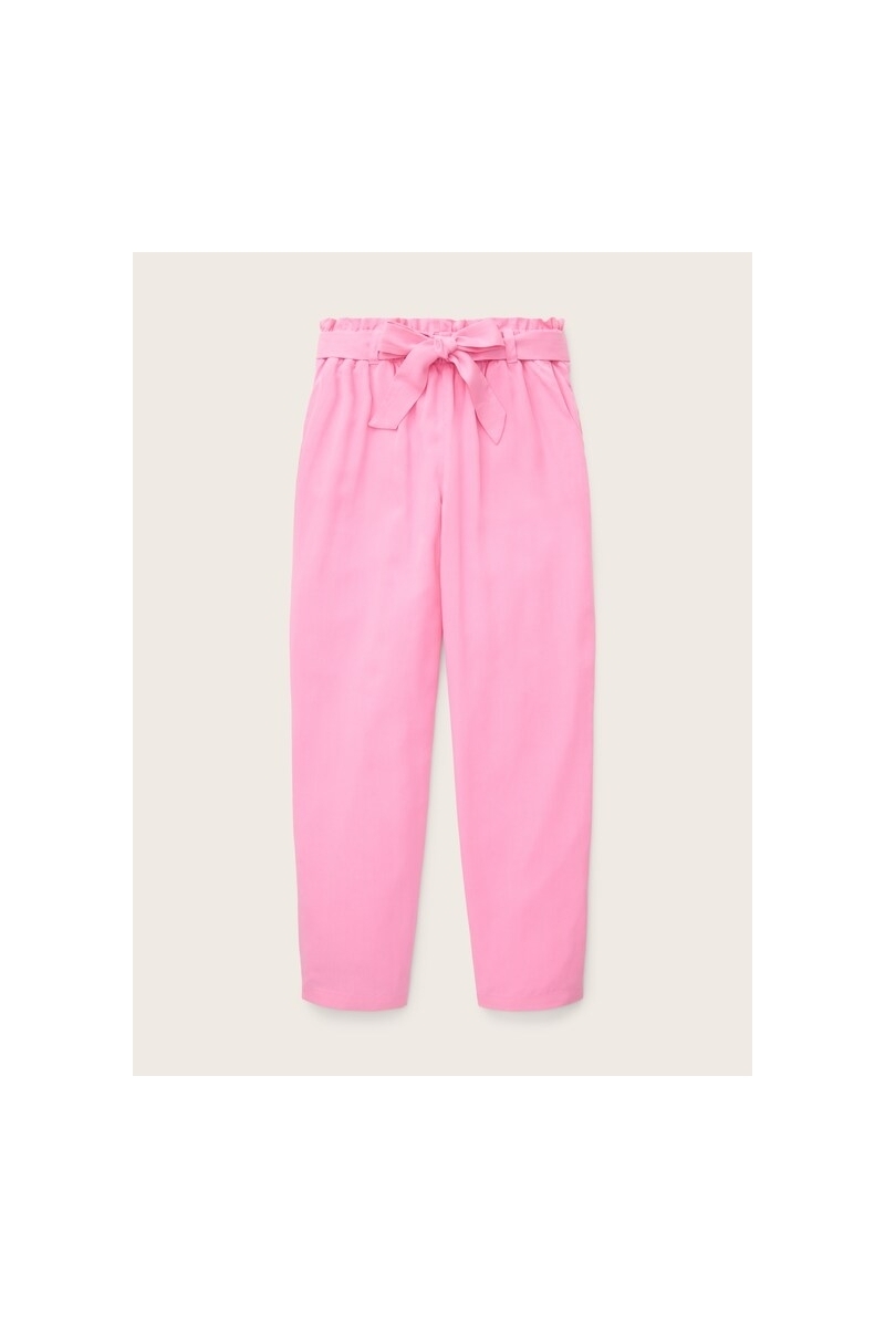 TOM TAILOR Pantaloni Capri Paperbag cu talie înaltă și talie elastică