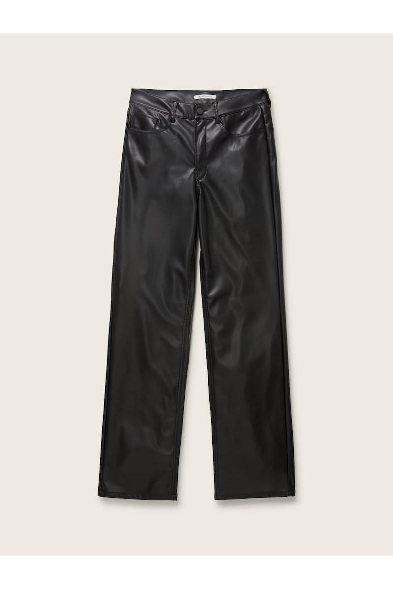 TOM TAILOR Emma pantaloni drepți din piele falsă