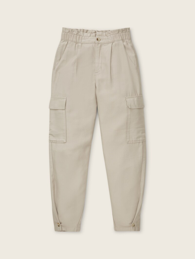 TOM TAILOR Pantaloni cargo paper bag de la Lyocell