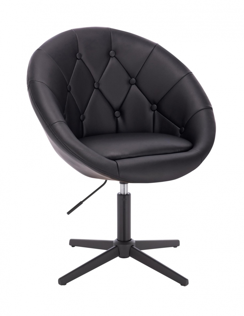 scaun rotativ CUBE negru, bază neagră