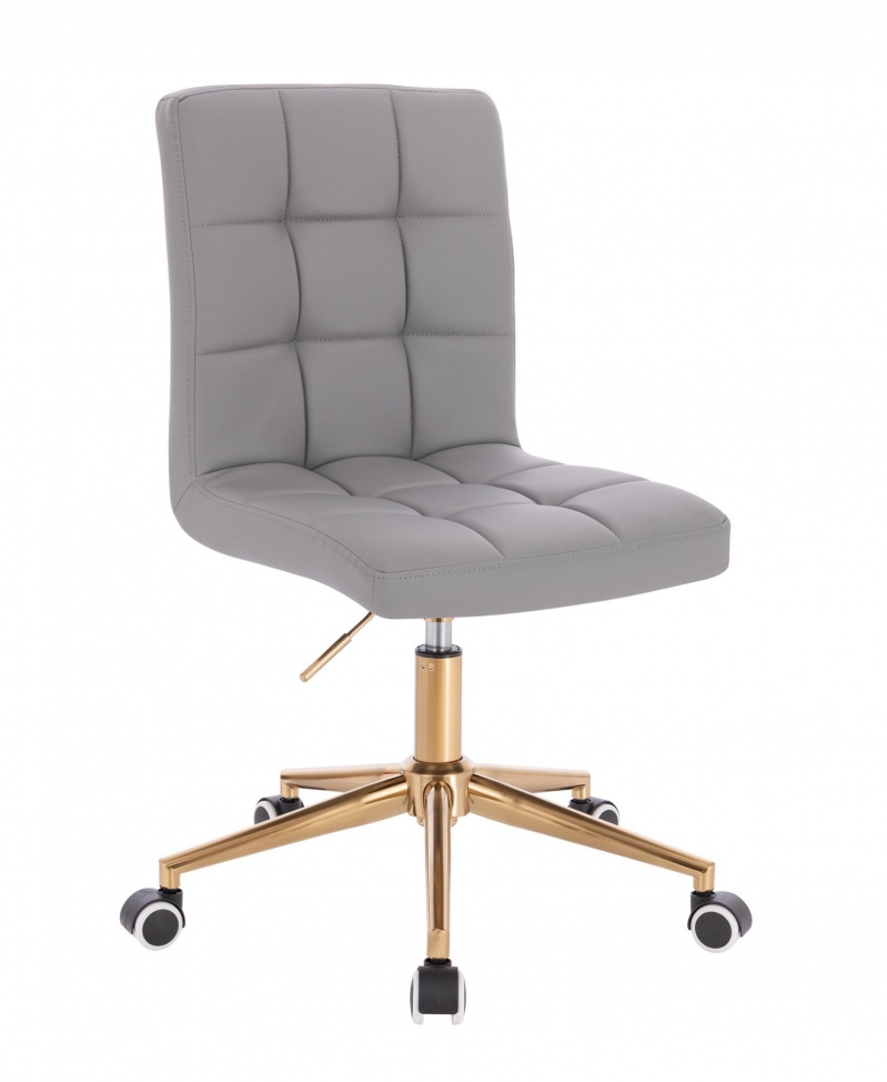 scaun rotativ VESTLAND, gri, baza aurie
