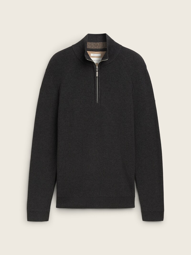 TOM TAILOR pulover tricotat cu fermoar